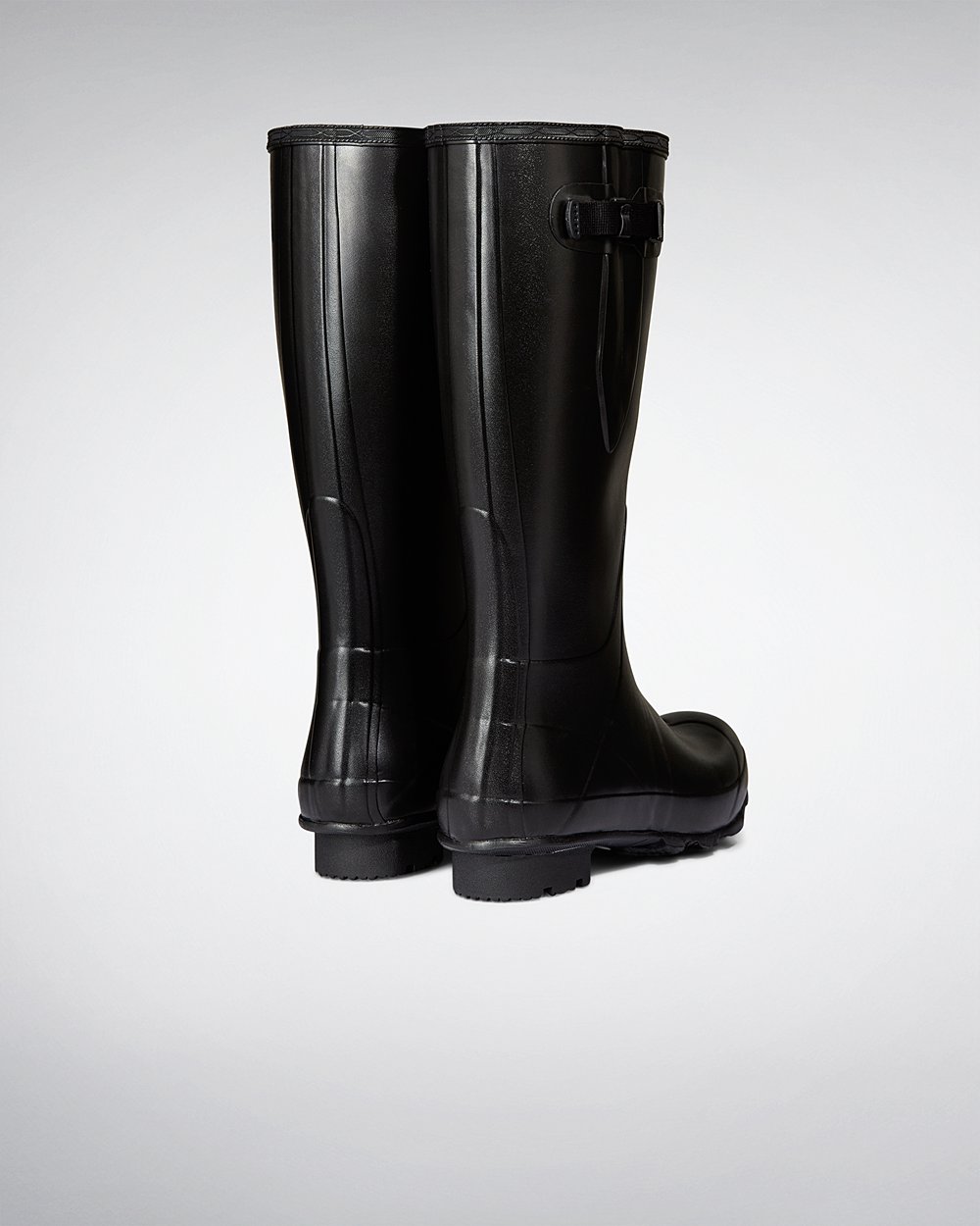 Mens Hunter Tall Rain Boots Black - Norris Field Side Adjustable Neoprene Lined - 3298170-FR